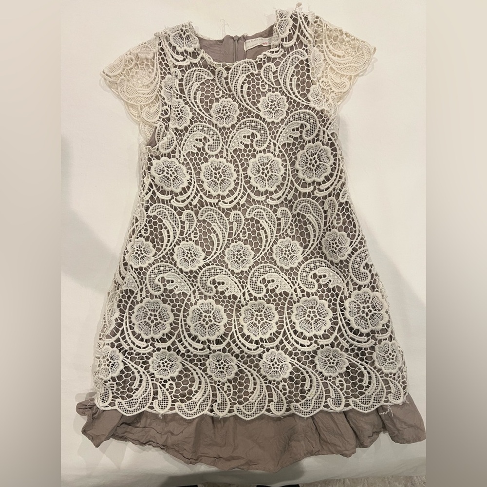 Adorable Zara Kids Dress Soft Collection Lace Cream Nude 9/10